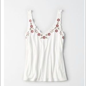 DONATING SOON•AE Soft & sexy tank embroidered top